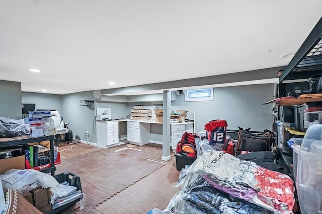 252 Howe St, East Brookfield, MA 01515 - basement with a desk and recessed lighting