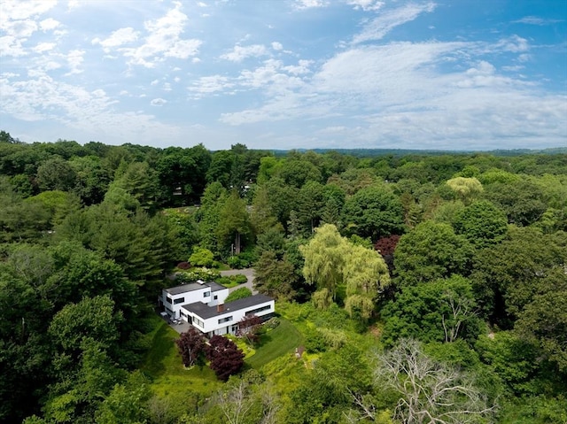 aerial view with a forest view