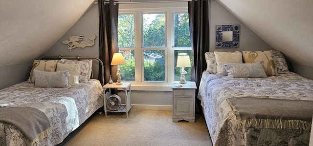 bedroom featuring multiple windows and light colored carpet