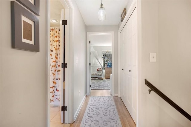 hall featuring light wood-type flooring