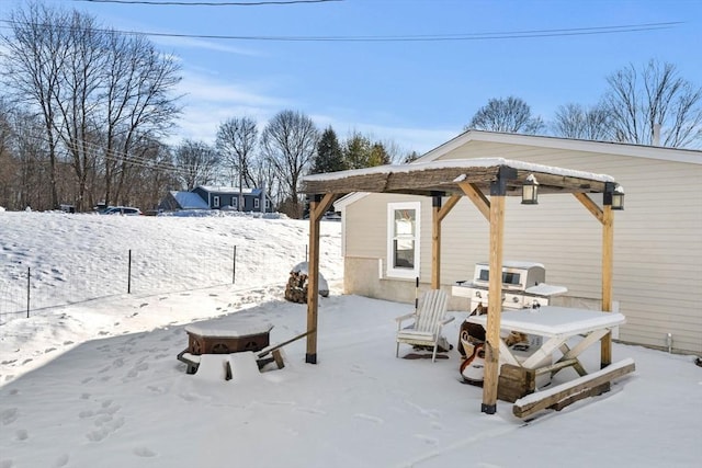 view of snowy yard