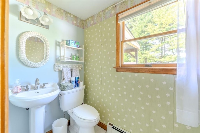 12 Jensen Ave, Chelmsford, MA 01824 - bathroom with wallpapered walls and toilet