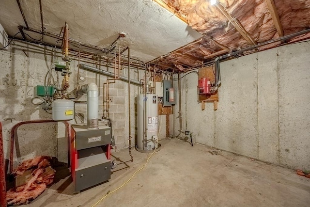 12 Jensen Ave, Chelmsford, MA 01824 - unfinished basement featuring water heater and electric panel