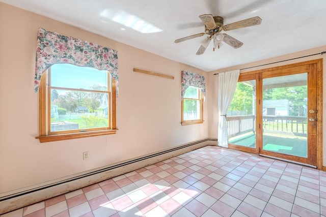 12 Jensen Ave, Chelmsford, MA 01824 - empty room with a baseboard heating unit and a ceiling fan