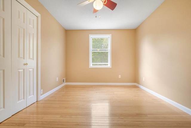 998 Wood, Swansea, MA 02777 - unfurnished bedroom featuring light wood-style flooring, baseboards, and ceiling fan