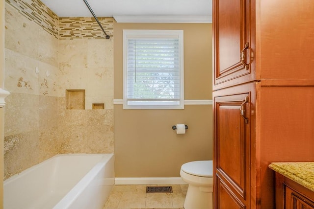 998 Wood, Swansea, MA 02777 - full bath featuring a bath, toilet, tile patterned flooring, vanity, and baseboards