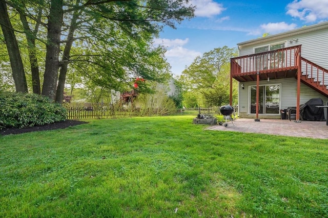 998 Wood, Swansea, MA 02777 - view of yard featuring a patio area, a wooden deck, and stairway