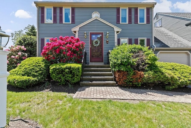 46 Michael Rd Unit 46, Bridgewater, MA 02324 - colonial inspired home featuring entry steps, a garage, and a front lawn