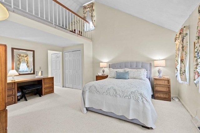 46 Michael Rd Unit 46, Bridgewater, MA 02324 - carpeted bedroom featuring high vaulted ceiling and baseboards