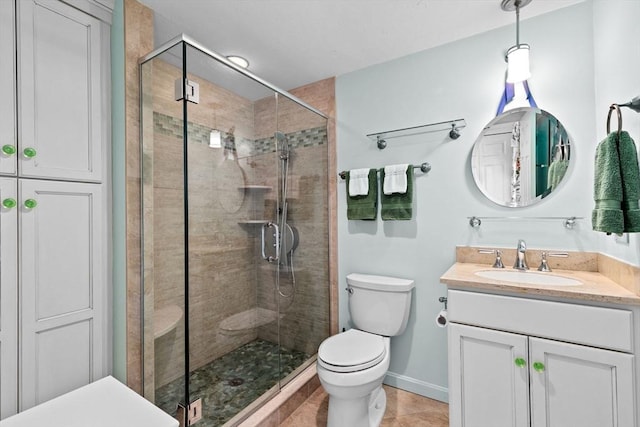 46 Michael Rd Unit 46, Bridgewater, MA 02324 - bathroom featuring vanity, a shower stall, and tile patterned floors
