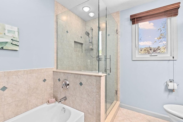 46 Michael Rd Unit 46, Bridgewater, MA 02324 - full bath featuring a bath, a stall shower, and tile patterned floors