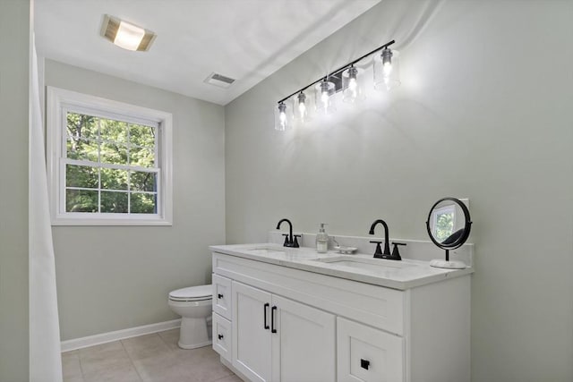 22 Mikayla Ann Dr, Rehoboth, MA 02769 - full bathroom with toilet, double vanity, baseboards, and tile patterned floors