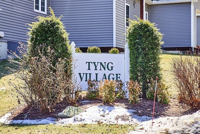 view of community sign