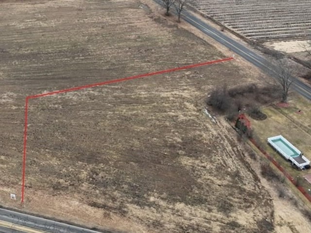 bird's eye view with a rural view