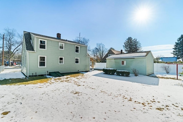 view of snow covered property