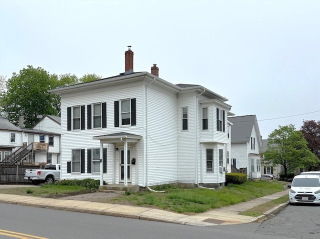 italianate house with a chimney