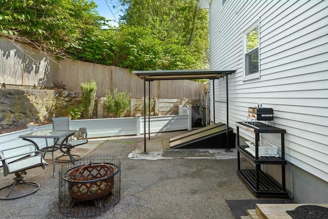 5 Eden Ct, Attleboro, MA 02703 - view of patio featuring an outdoor fire pit