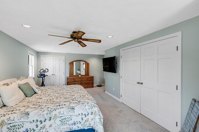 30 Millard Ave, Lynn, MA 01904 - bedroom featuring light colored carpet, recessed lighting, and a ceiling fan