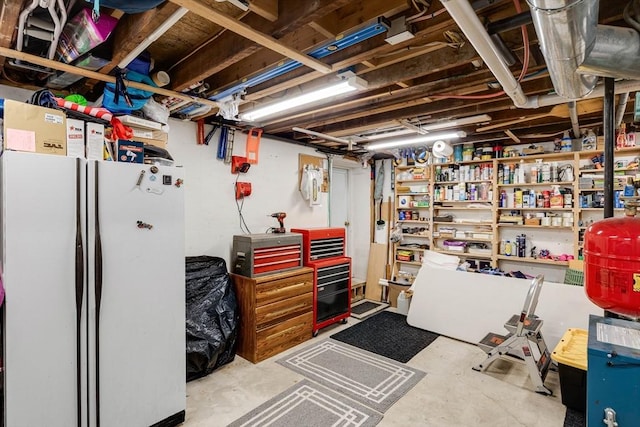 30 Millard Ave, Lynn, MA 01904 - unfinished basement with freestanding refrigerator