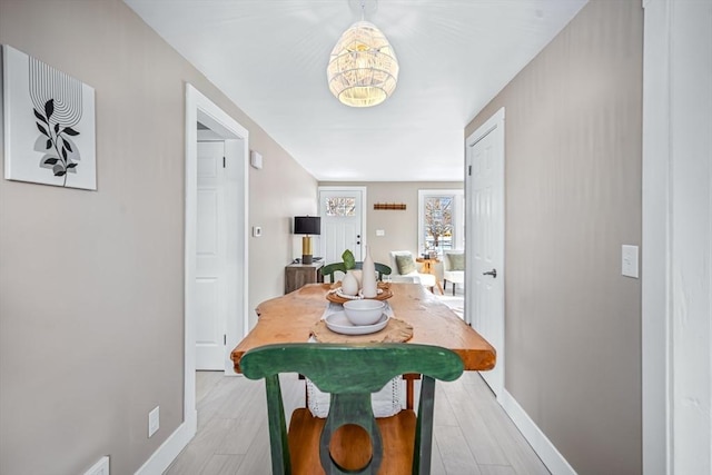 dining room featuring light hardwood / wood-style floors