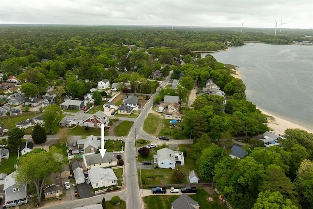 76 Choctaw Dr, Wareham, MA 02532 - aerial view of property and surrounding area featuring a nearby body of water, nearby suburban area, and a heavily wooded area