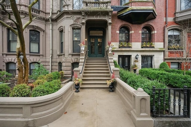 doorway to property featuring french doors