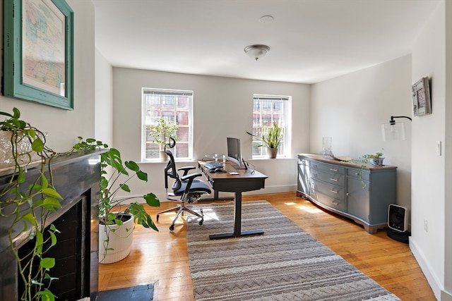 office featuring light hardwood / wood-style floors