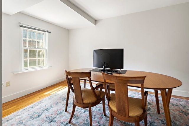 office with hardwood / wood-style flooring