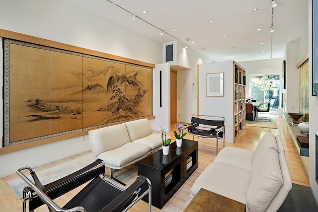 living room featuring light hardwood / wood-style flooring