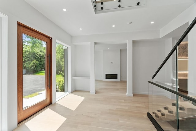 foyer featuring light wood-type flooring