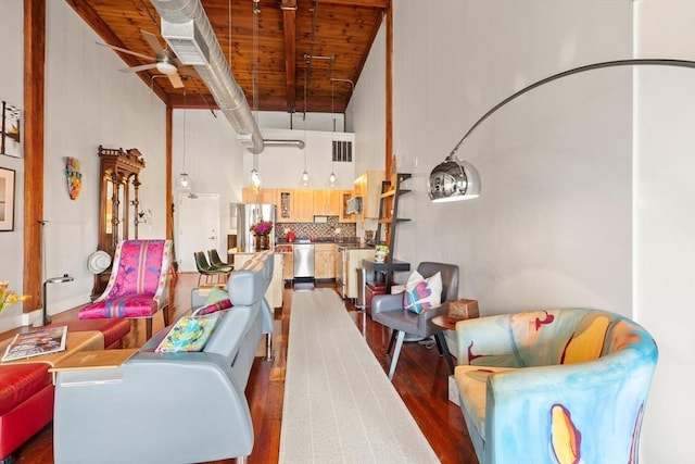 49 Munroe St Unit 405, Lynn, MA 01901 - living room featuring a high ceiling and wood finished floors
