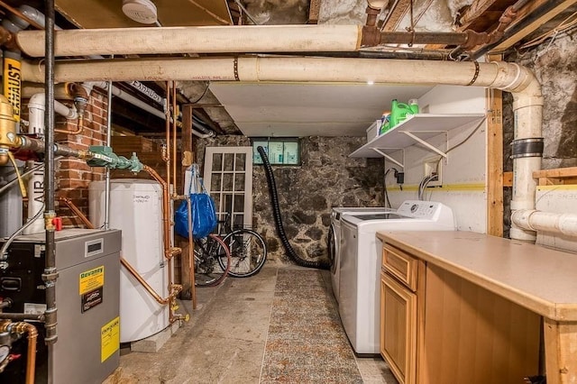 76 Colburn St Unit 76, Dedham, MA 02026 - laundry room featuring gas water heater, independent washer and dryer, and a heating unit
