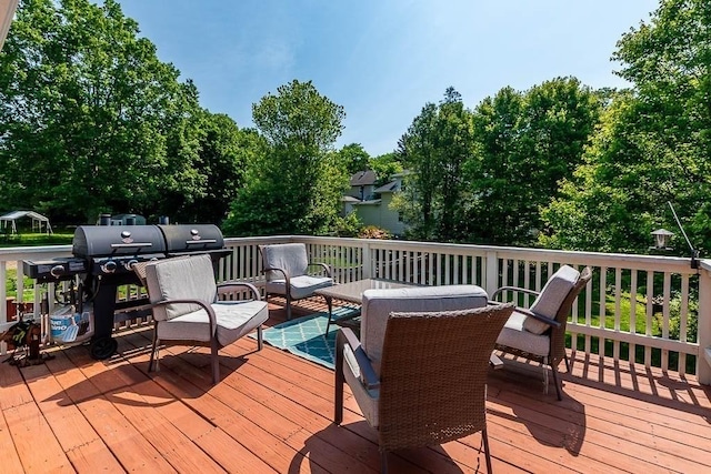 76 Colburn St Unit 76, Dedham, MA 02026 - wooden terrace with an outdoor living space and a grill