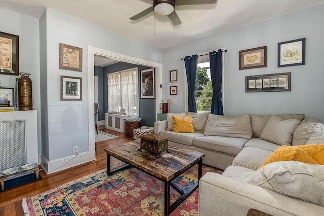 76 Colburn St Unit 76, Dedham, MA 02026 - living room featuring wood finished floors and ceiling fan