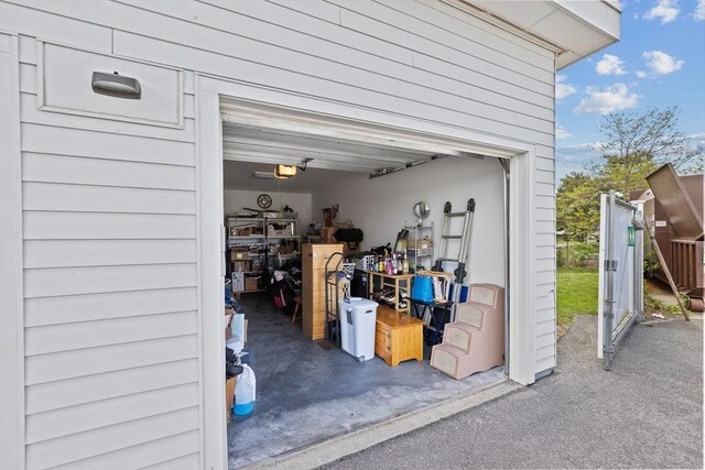 view of garage