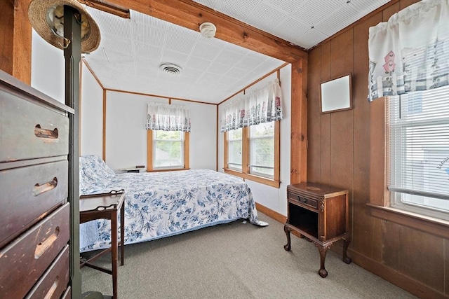 14 Mcarthur Ln, Marshfield, MA 02050 - bedroom featuring carpet, wooden walls, and baseboards