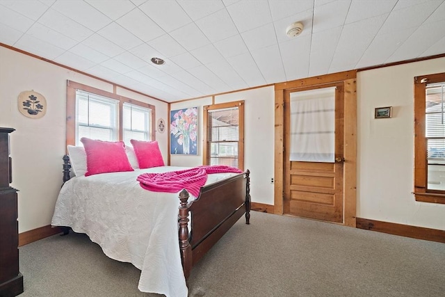 14 Mcarthur Ln, Marshfield, MA 02050 - bedroom with ornamental molding, carpet flooring, baseboards, and multiple windows