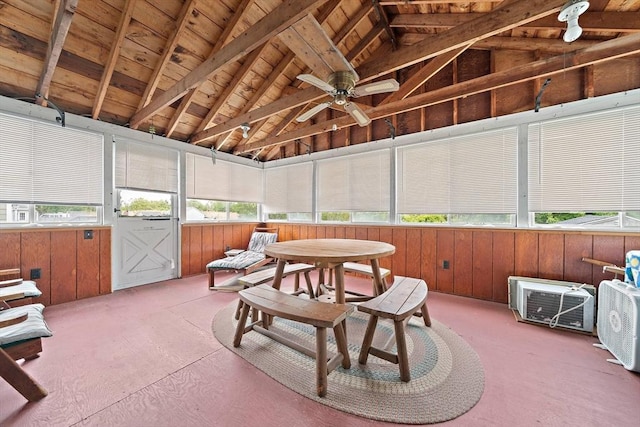 14 Mcarthur Ln, Marshfield, MA 02050 - sunroom with lofted ceiling, a ceiling fan, and healthy amount of natural light