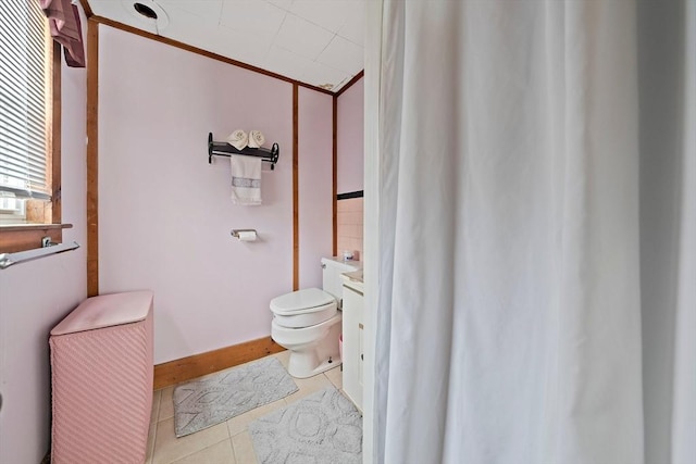 14 Mcarthur Ln, Marshfield, MA 02050 - full bathroom with tile patterned flooring, toilet, and a shower with curtain