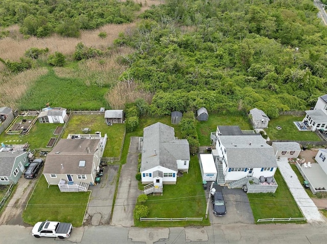 14 Mcarthur Ln, Marshfield, MA 02050 - aerial perspective of suburban area featuring a heavily wooded area