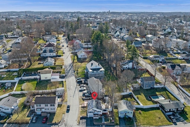 aerial view with a residential view