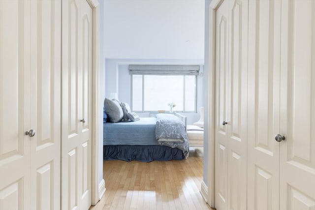 bedroom featuring light hardwood / wood-style floors