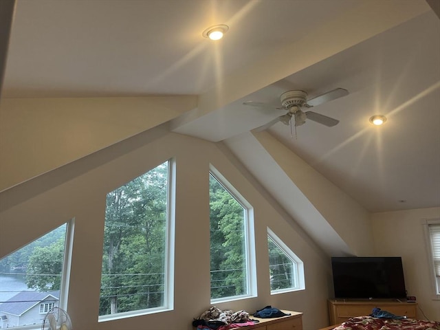 bonus room featuring ceiling fan