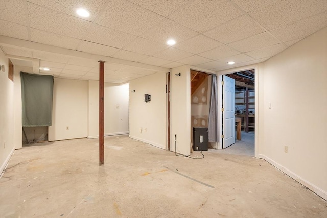 18 Oakwind Holw, Leominster, MA 01453 - finished below grade area with recessed lighting, a paneled ceiling, and baseboards