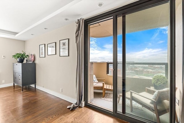 65 E India Row Unit 28Ef, Boston, MA 02110 - entryway with wood finished floors and recessed lighting