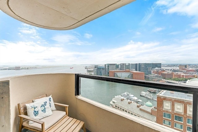 65 E India Row Unit 28Ef, Boston, MA 02110 - balcony featuring a city view and a water view