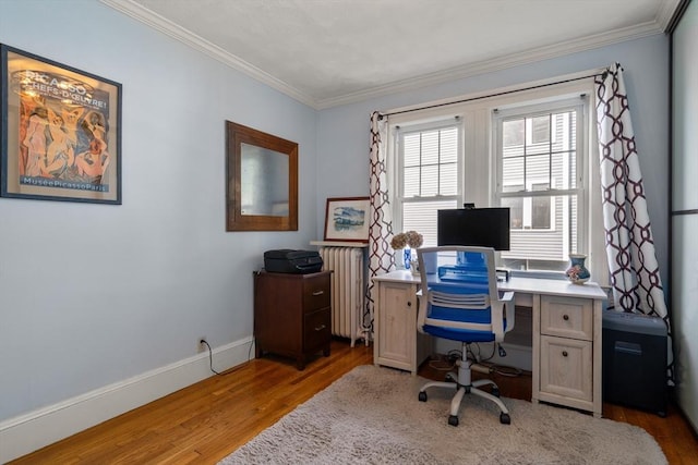 34 Sheafe St Unit 1, Brookline, MA 02467 - office space with wood finished floors, radiator heating unit, crown molding, and baseboards