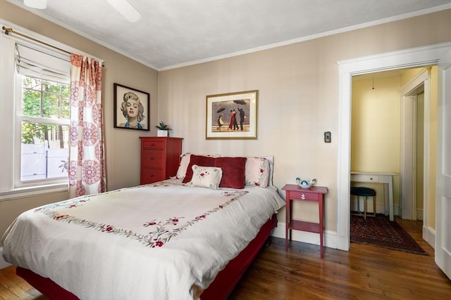 34 Sheafe St Unit 1, Brookline, MA 02467 - bedroom featuring wood finished floors, baseboards, and ornamental molding