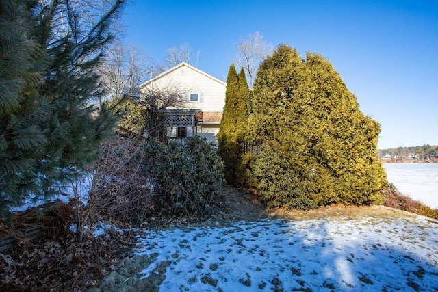 view of snow covered exterior