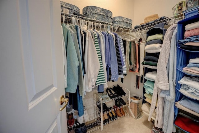 view of walk in closet